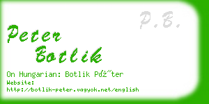 peter botlik business card